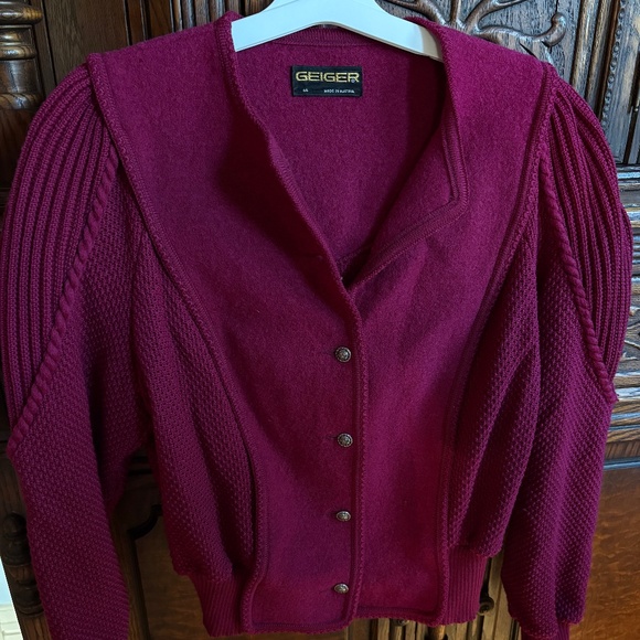 Geiger Magenta Boiled Wool Sweater M\L - Picture 1 of 1